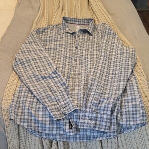 Blue Plaid Casual Button Down Shirt